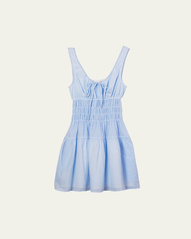 Gianluca Gingham Smocked Mini Dress
